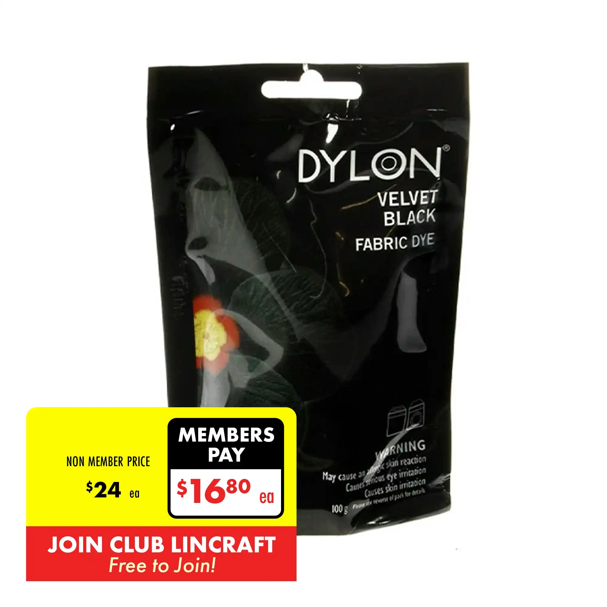 Dylon Hand Fabric Dye, Velvet Black- 50g