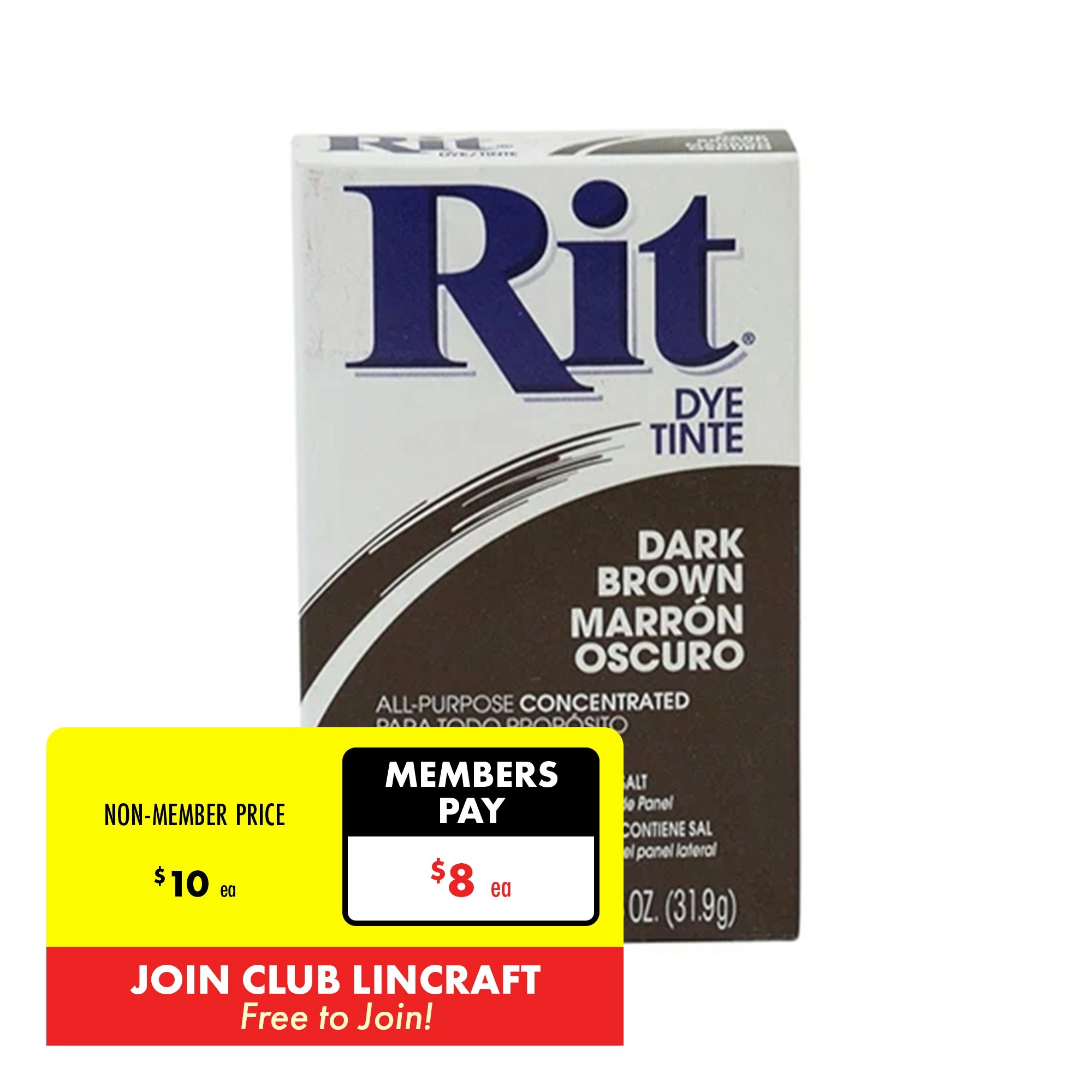 Rit Powder Fabric Dye, Dark Brown- 31.9g