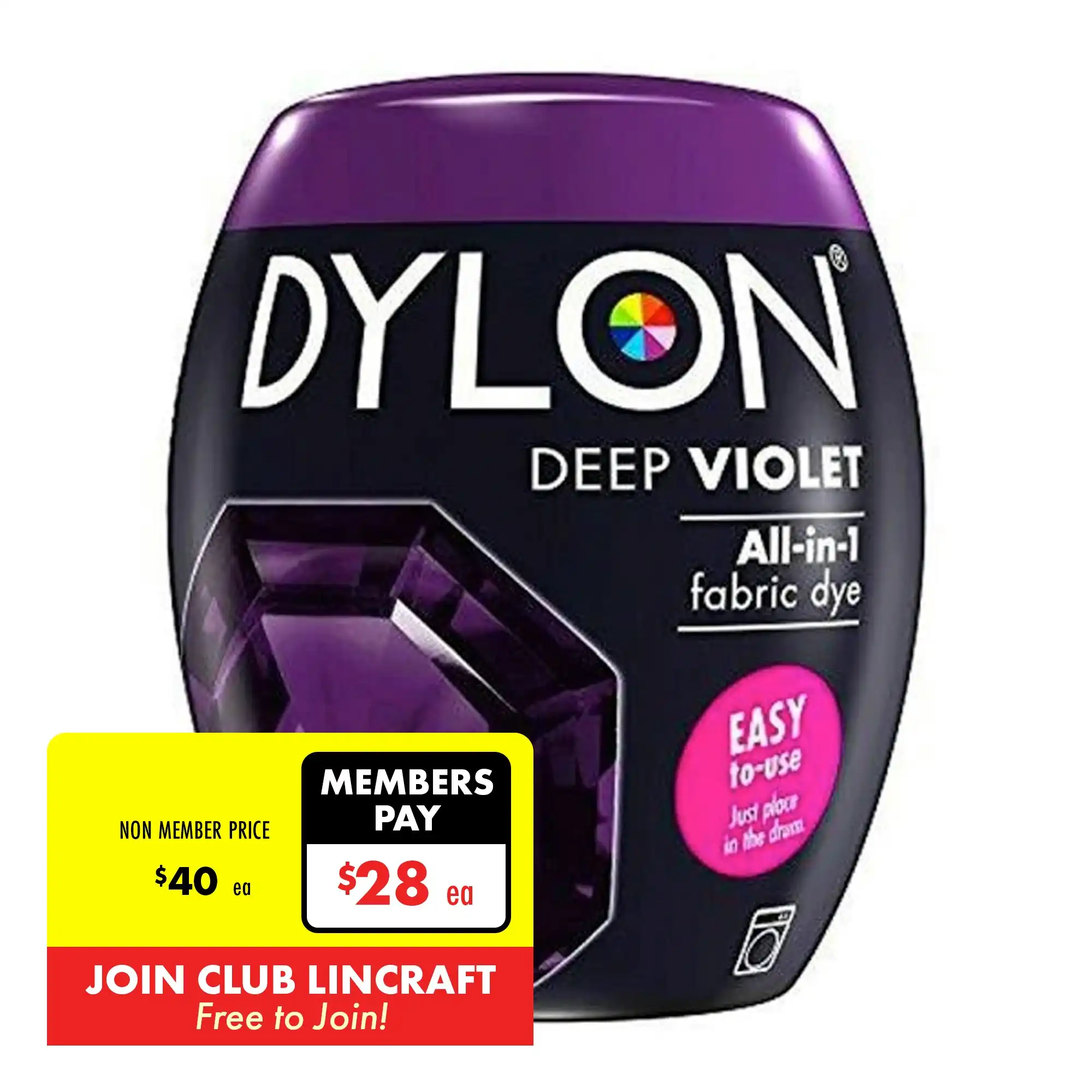 Dylon Fabric Dye, Deep Violet- 350g