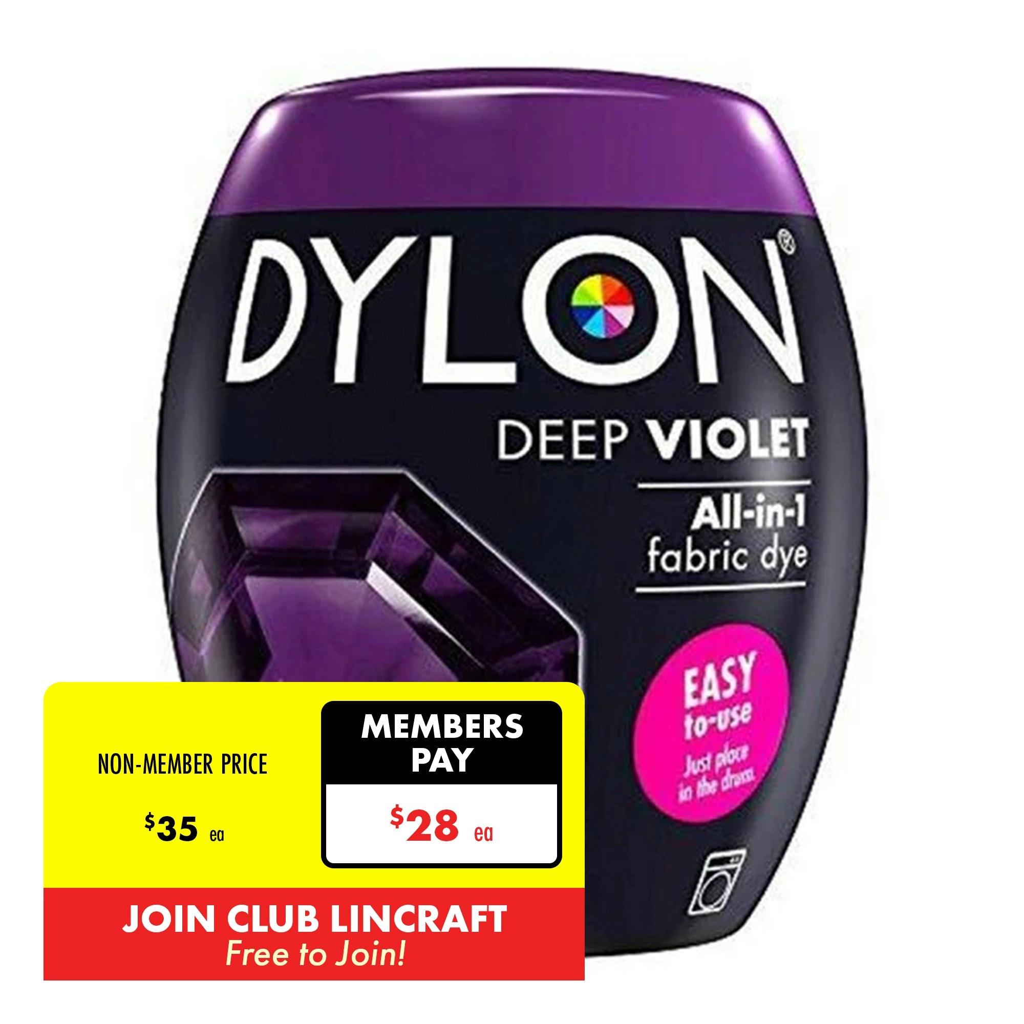 Dylon Fabric Dye, Deep Violet- 350g