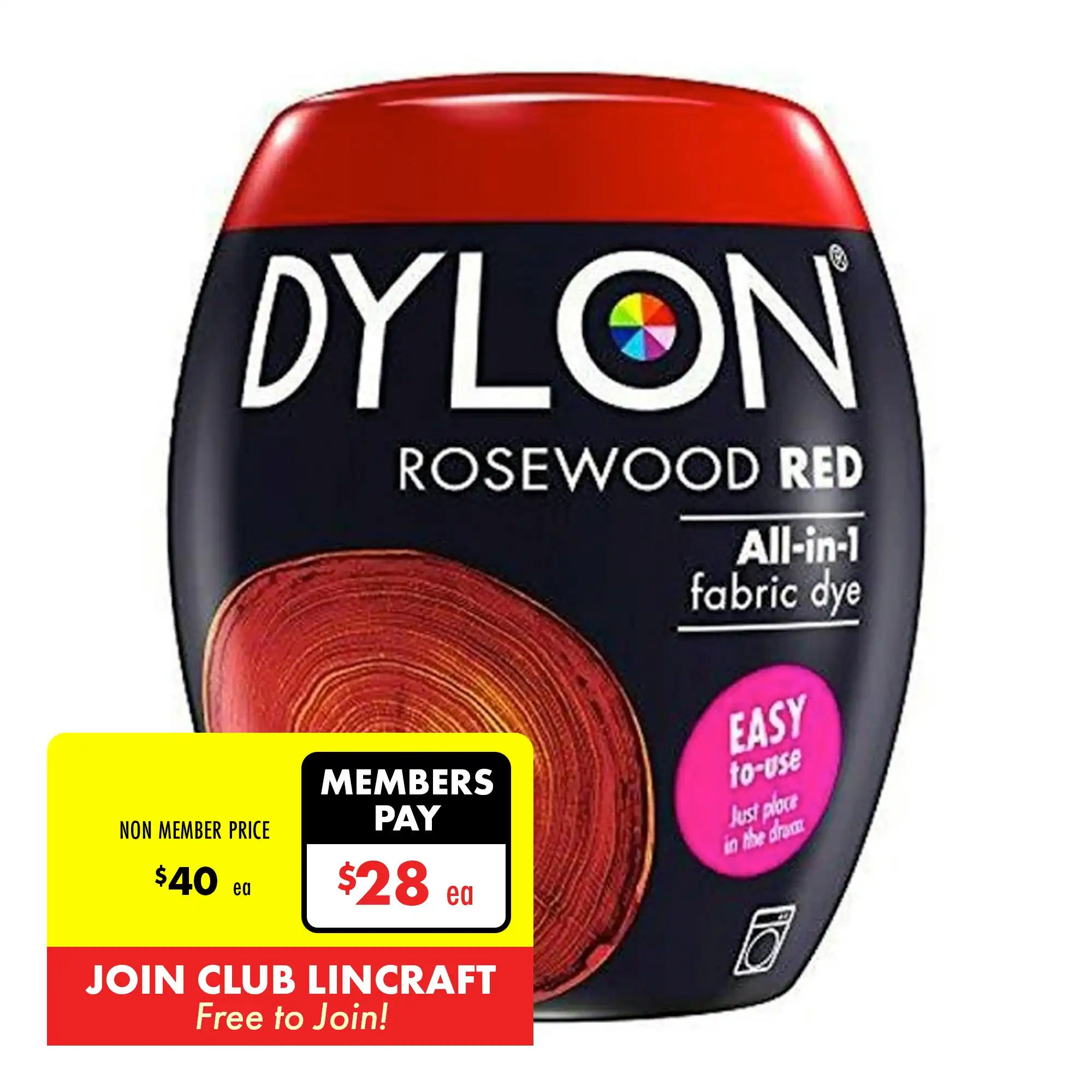 Dylon Fabric Dye, Rosewood Red- 350g