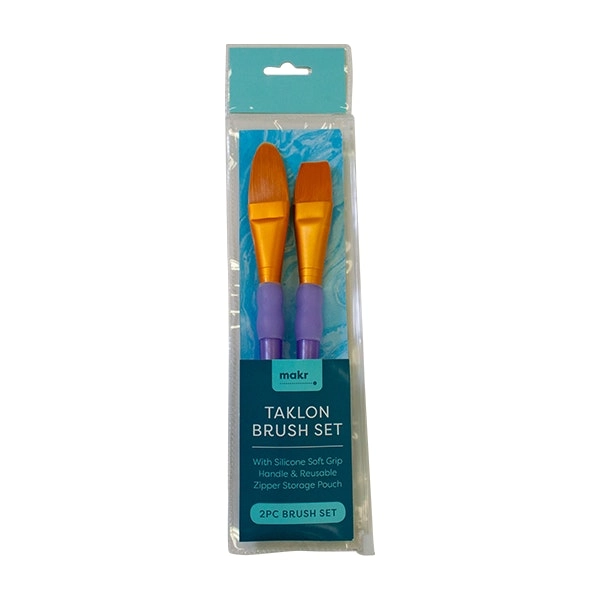 Makr Art Taklon Brush Set, Purple- 2pc