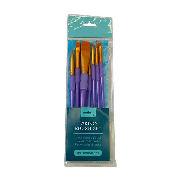 Makr Art Taklon Brush Set, Purple- 7pc