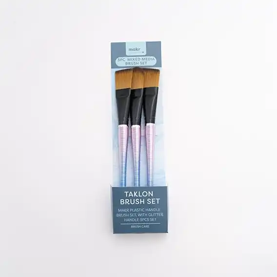 Makr Brush Set with Glitter, Black- 3pk