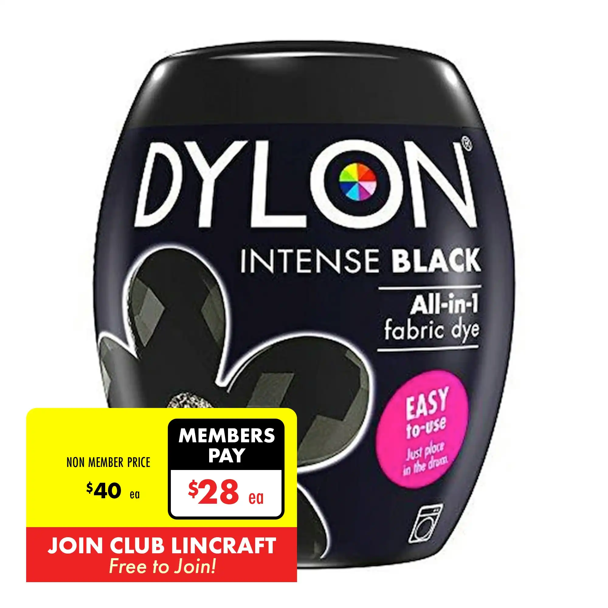 Dylon Fabric Dye, Intense Black- 350g