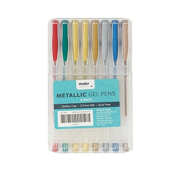 Makr Gel Pens, Metallic Colours- 8pk