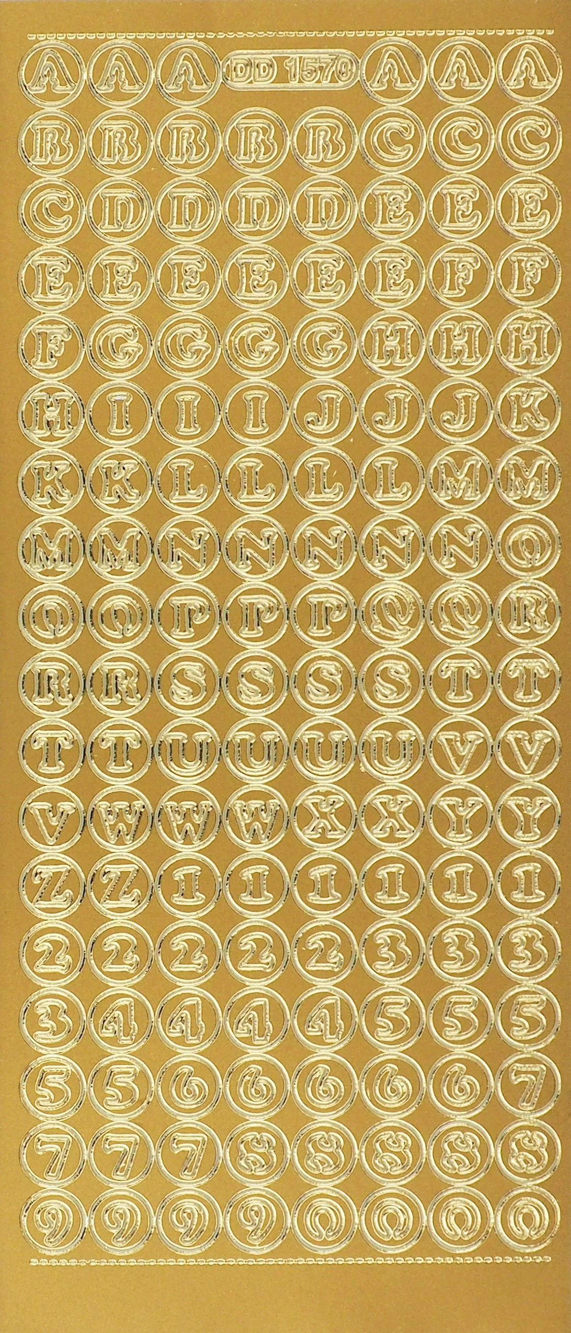 Arbee Foil Stickers Alpha Circled, Gold