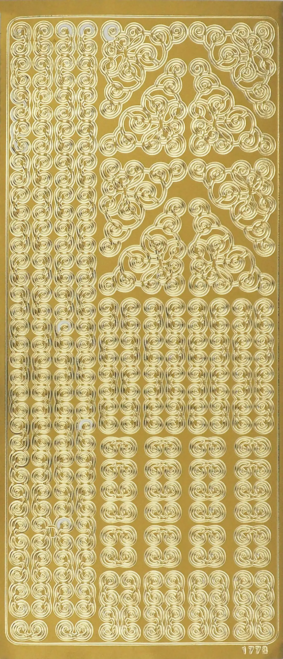 Arbee Foil Stickers Border & Corners, Swirl Gold