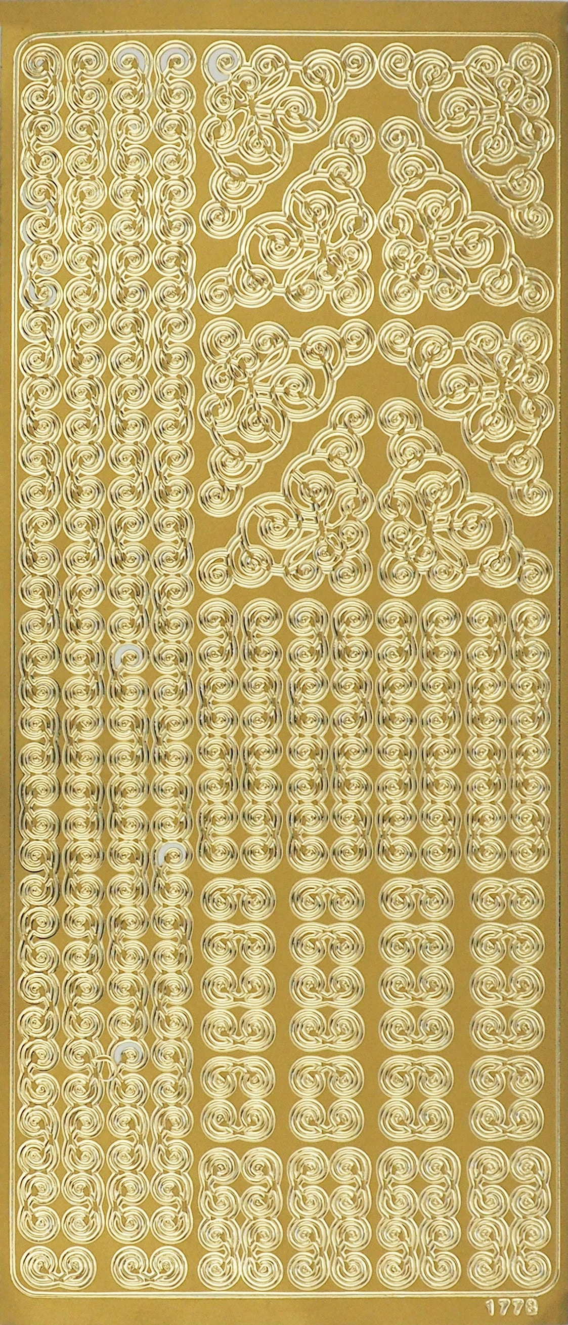 Arbee Foil Stickers Border & Corners, Swirl Gold