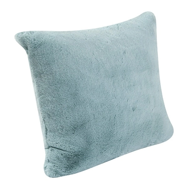 Alaska Faux Fur Cushion, Duckegg - Mayfair & Bond