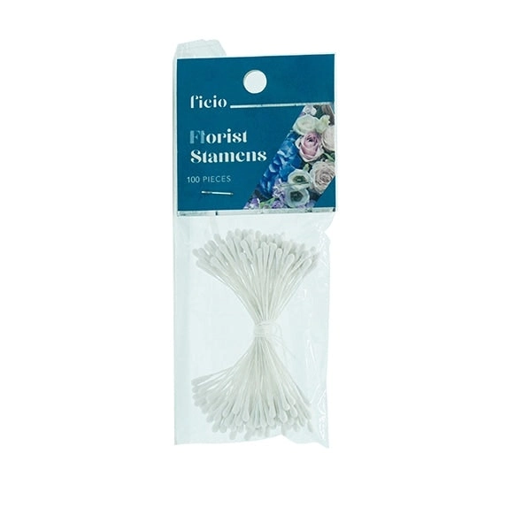 Ficio Floral Stamens, White- 100pc