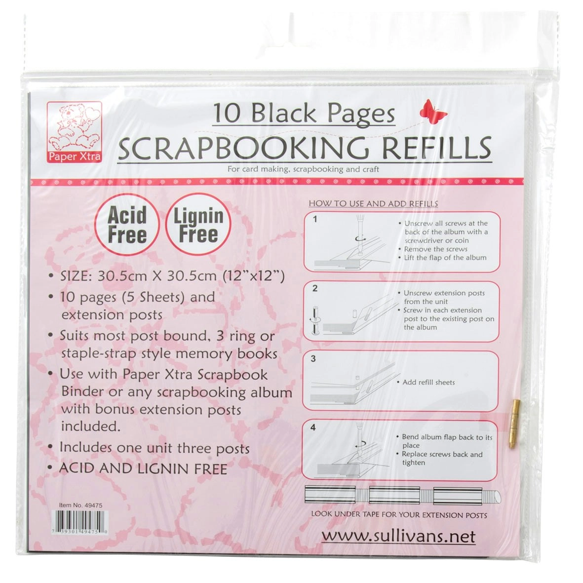 Scrapbook Refills, Black- 10pk