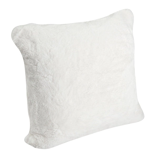 Alaska Faux Fur Cushion, White - Mayfair & Bond