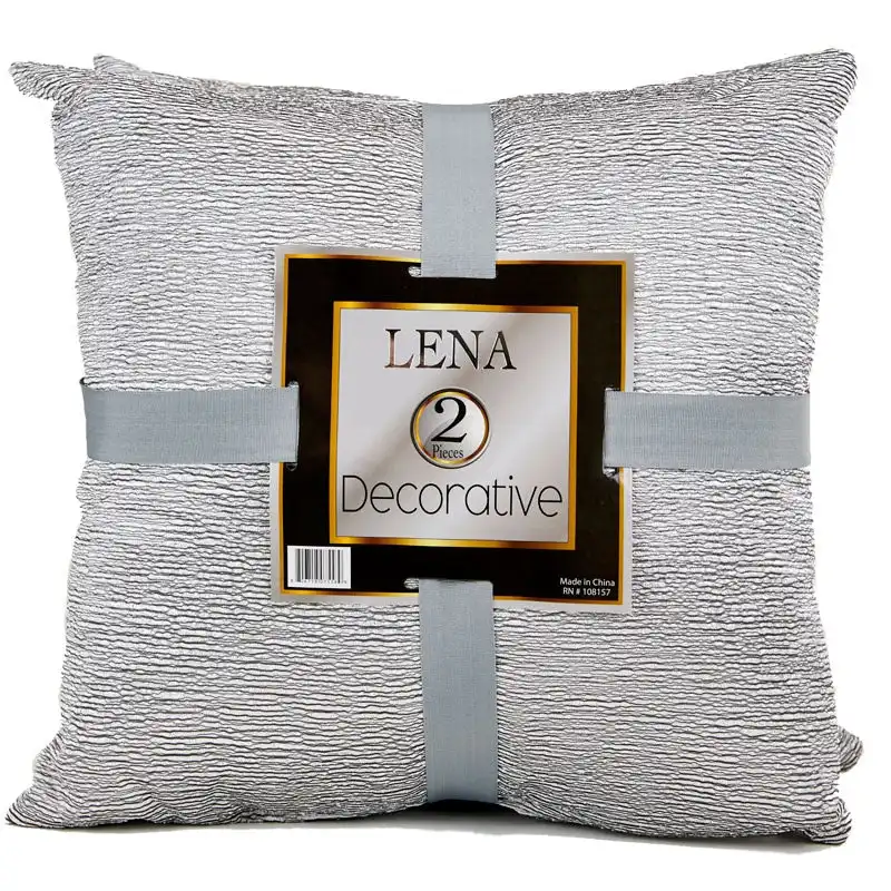 Lena 2pk Decorative Cushions, Silver- 45x45cm