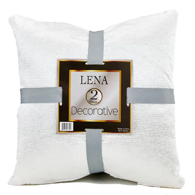 Lena 2pk Decorative Cushions, White- 45x45cm