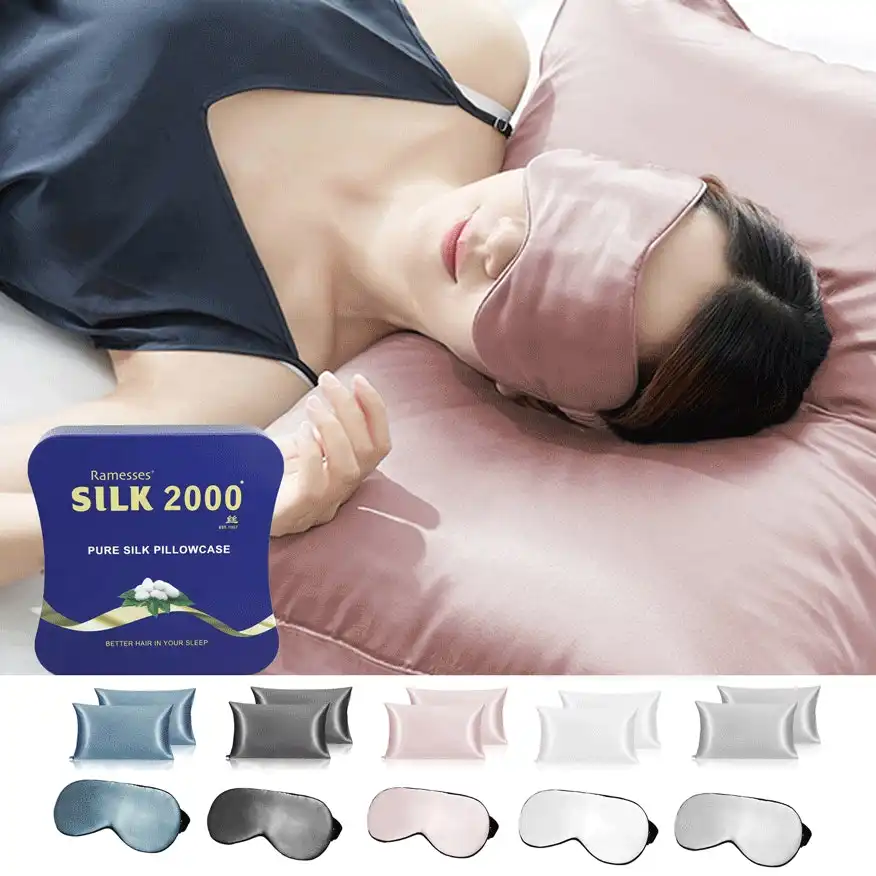 Ramesses Cooling Mulberry Silk Pillowcase&EyeMask