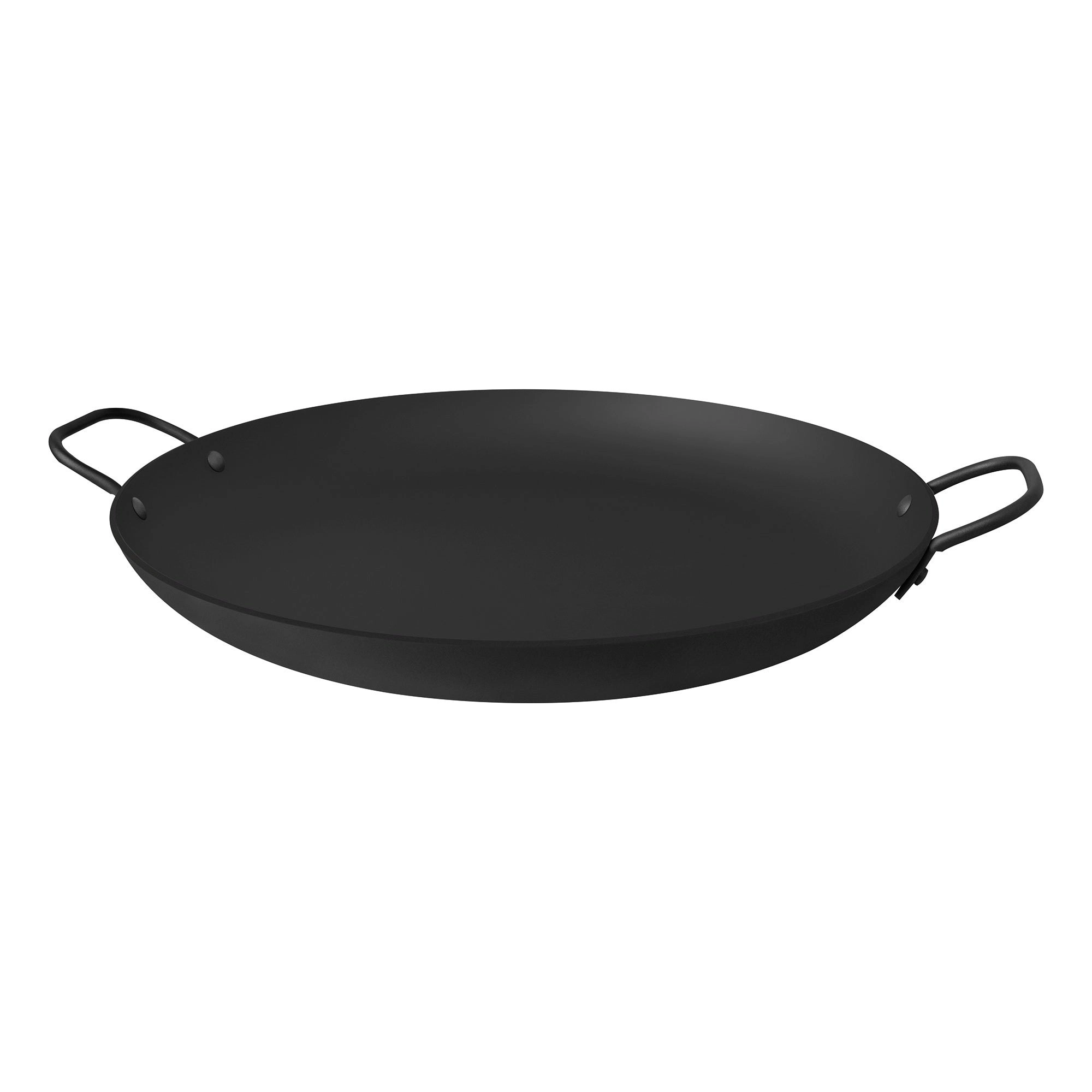 Tramontina Churrasco Black 40 cm Round Griddle Pan in Nitrocarburized Carbon Steel