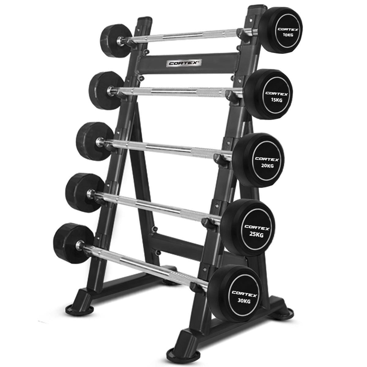 Cortex ALPHA Series 100kg Fixed Barbell Set + Stand