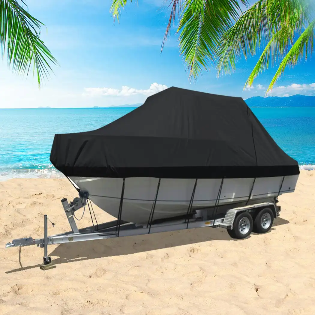 Traderight Group  Boat Cover 14-16 FT Trailerable Weatherproof 600D Jumbo Marine Grade Heavy Duty