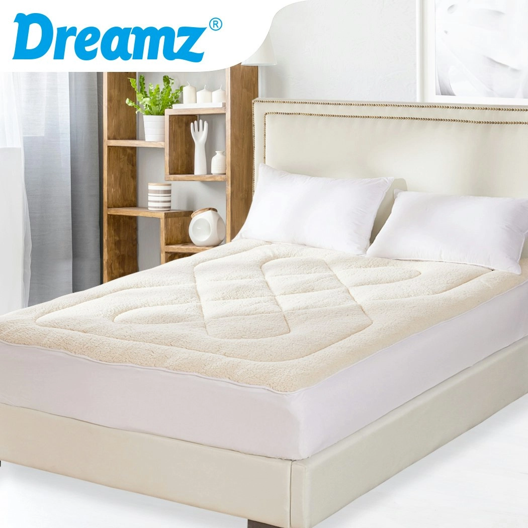 Dreamz Mattress Topper 100% Wool Underlay Reversible Mat Pad Protector King