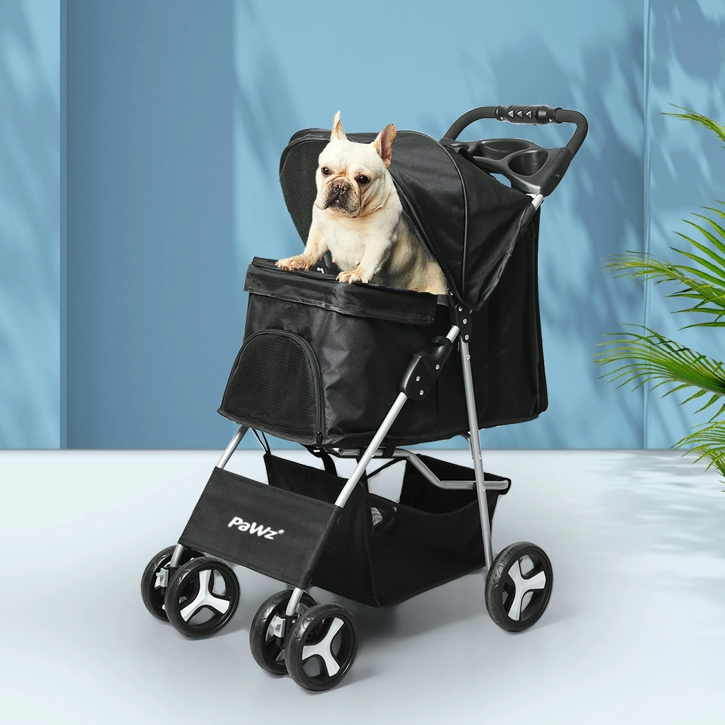 Pawz 4 Wheels Pet Stroller Dog Cat Cage Puppy Pushchair Travel Walk Carrier Pram