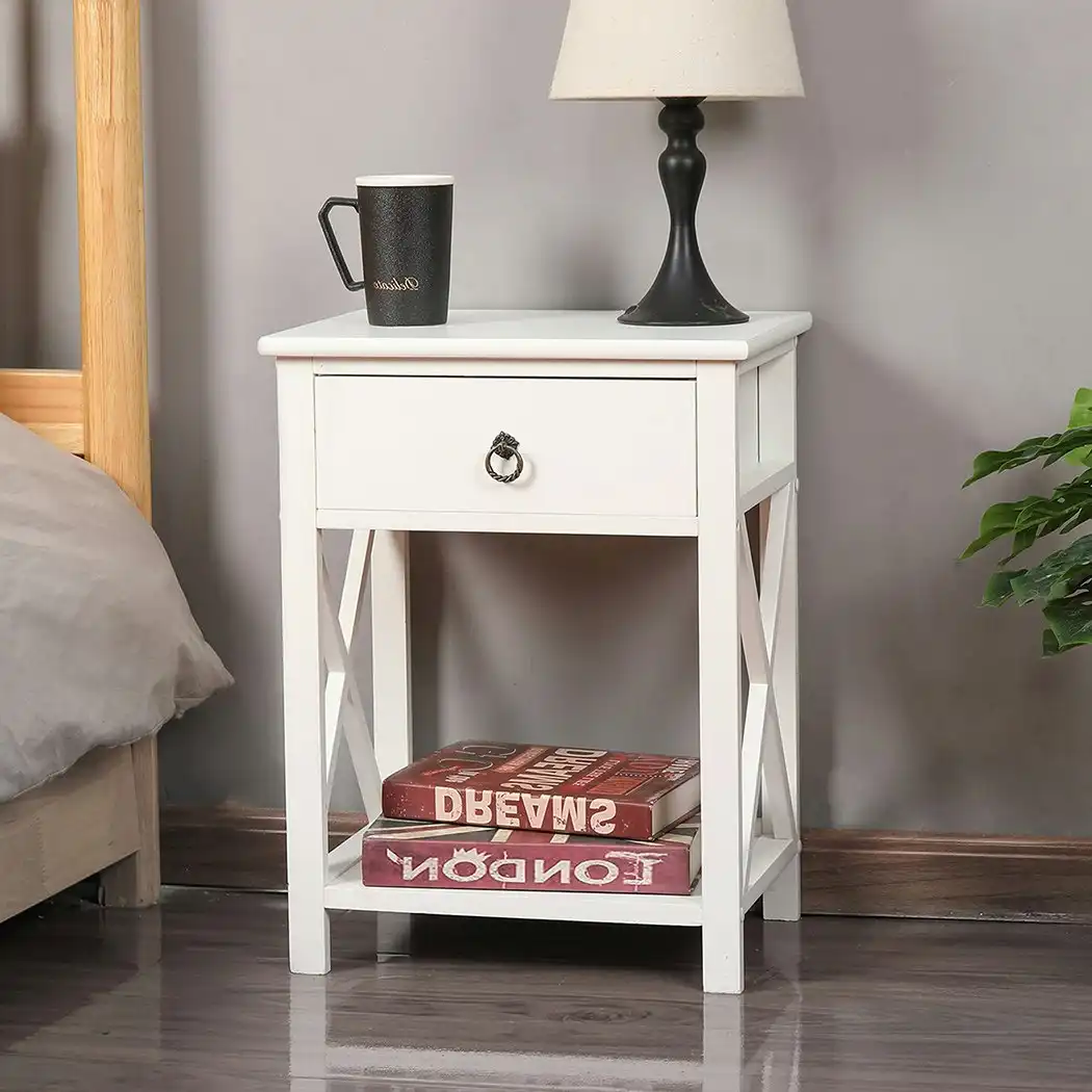 Levede 2x Bedside Tables Drawers Side Table Storage Cabinet Nightstand Bedroom