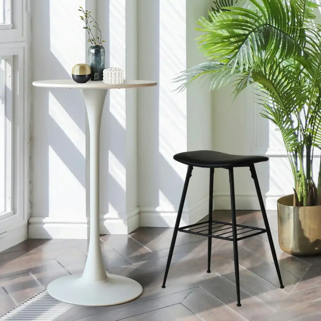 Levede 2x Round Bar Table Pub Tables Kitchen Marble Tulip Metal Base White