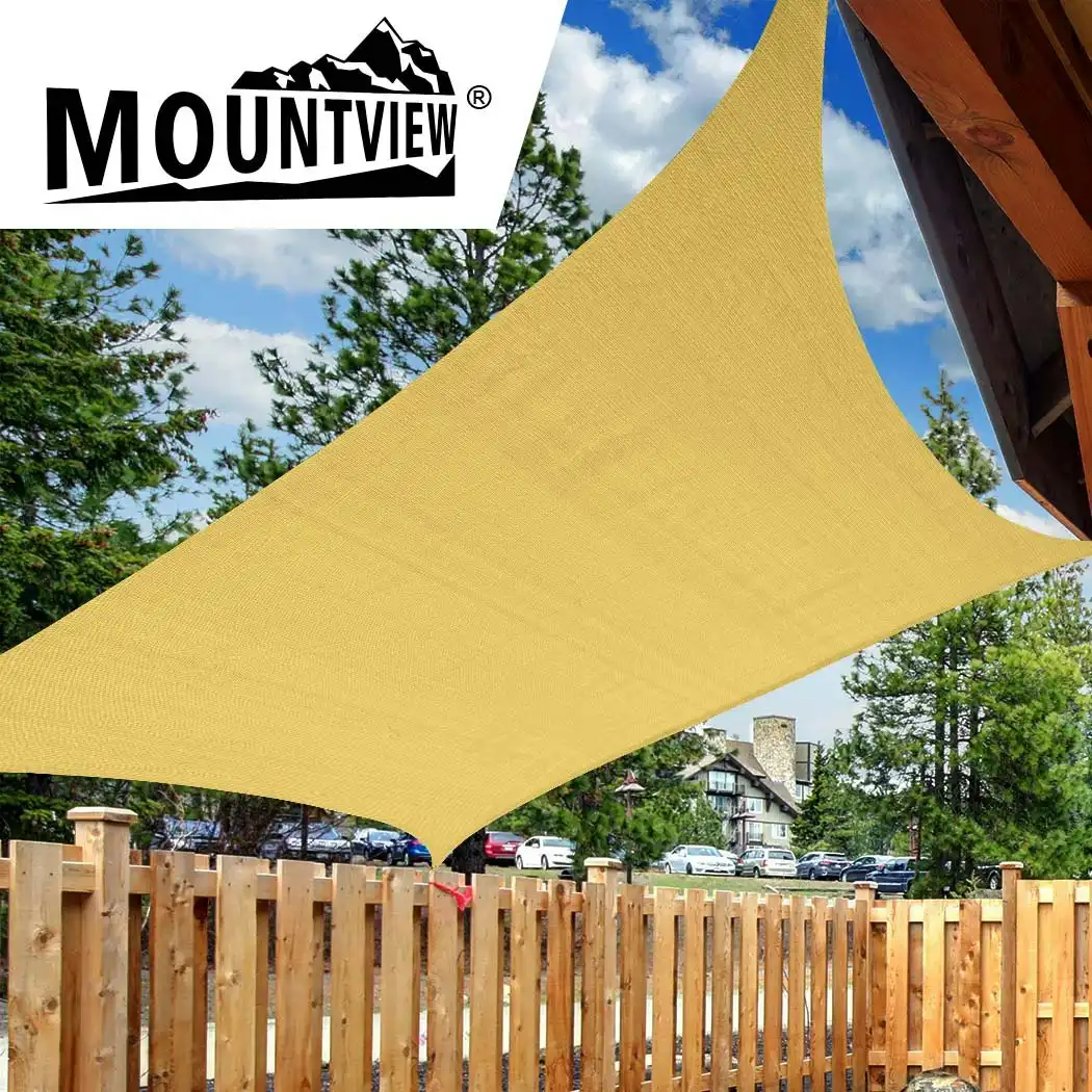 Mountview Sun Shade Sail Cloth Canopy Outdoor Awning Cover Rectangle Sand 5mx3M