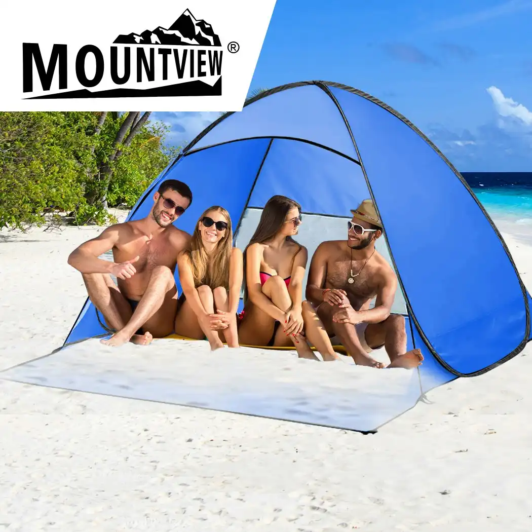 Mountview Pop Up Beach Tent Caming Portable Shelter Shade 4 Person Tents Fish (UA0133-BL)