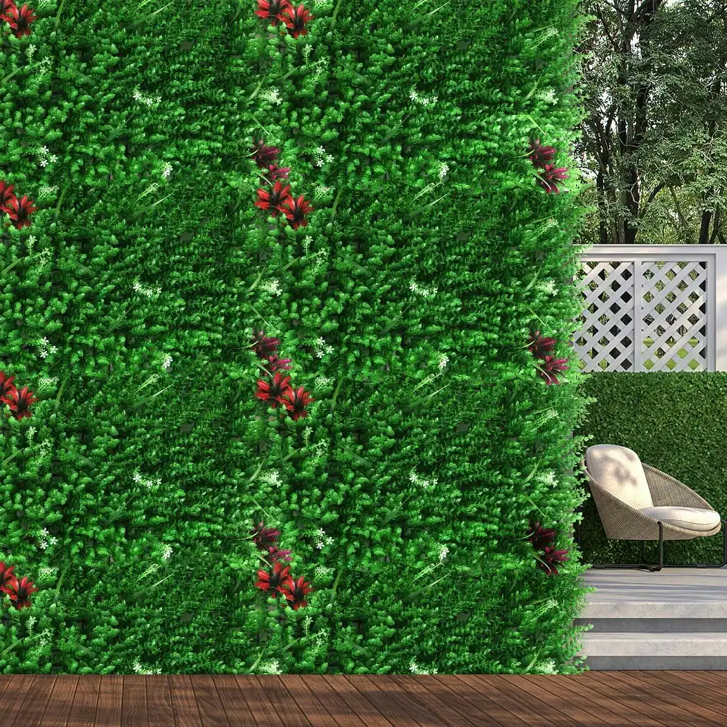Marlow Artificial Grass Boxwood Hedge Fence Garden Green Wall Mat Outdoor x10