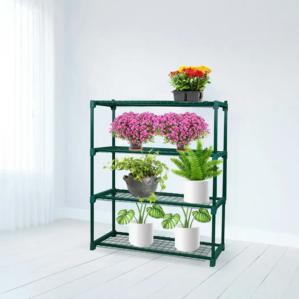 Levede 2x 4 Tier Plant Stand Shelves Garden Steel Storage Shelf Steel Frame