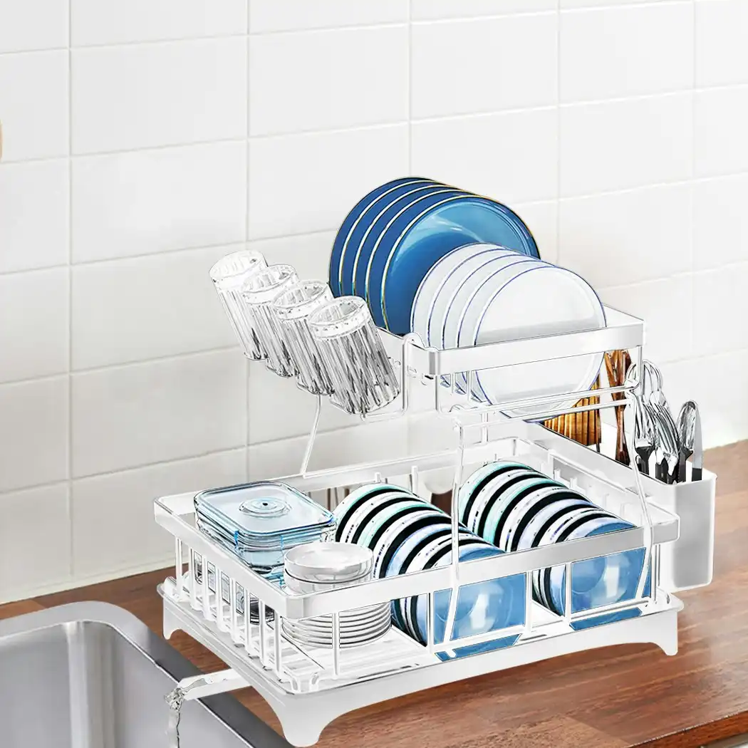 Toque Dish Rack Drying Drainer Kitchen Storage Organizer Cup Holder Detachable