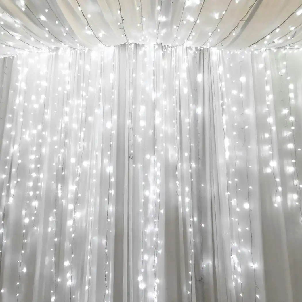 Emitto LED Curtain Fairy Lights Wedding Indoor Outdoor Garden Party Decor 6*3M