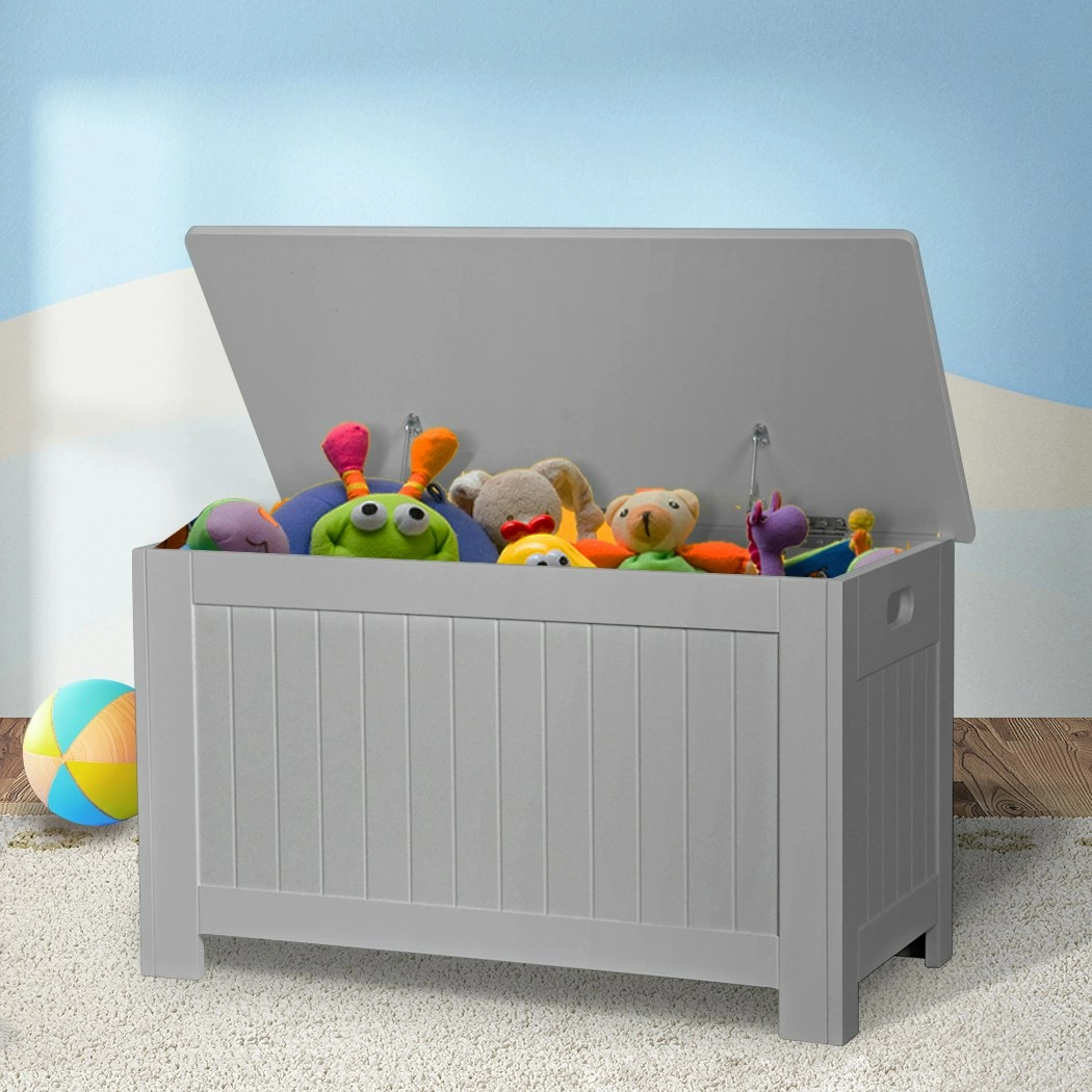 Levede Kids Toy Box Storage Chest Cabinet Container Clothes Organiser Grey