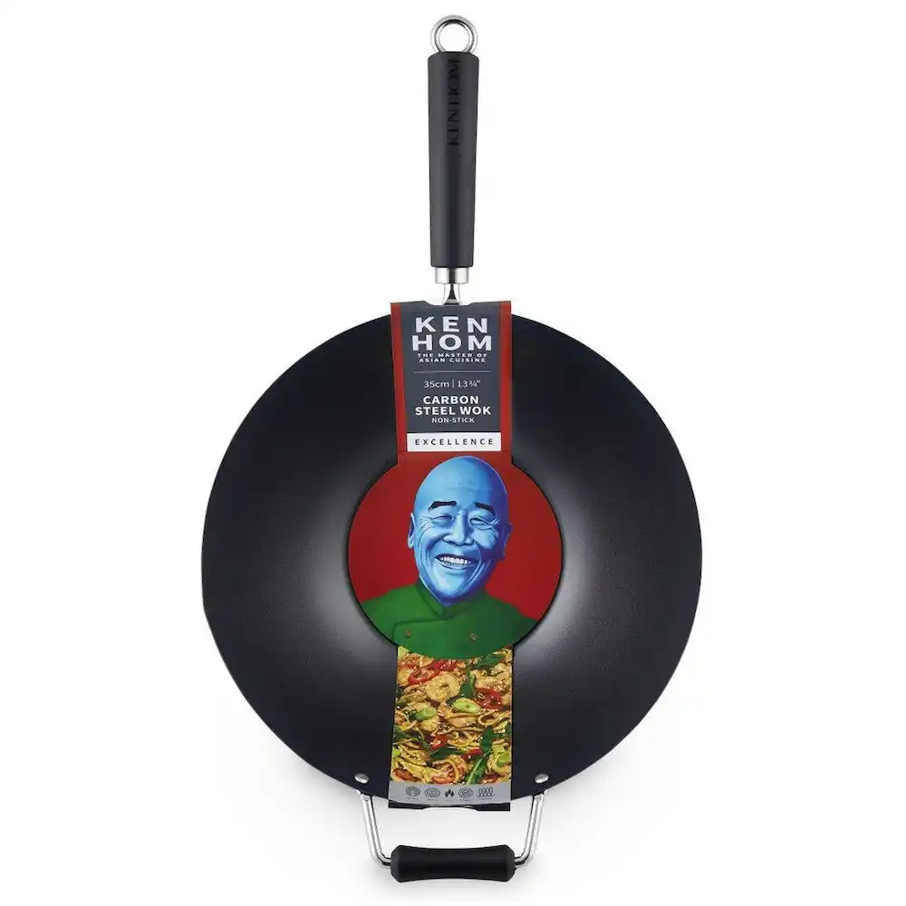 Ken Hom Excellence Non-stick Carbon Steel Wok 35cm