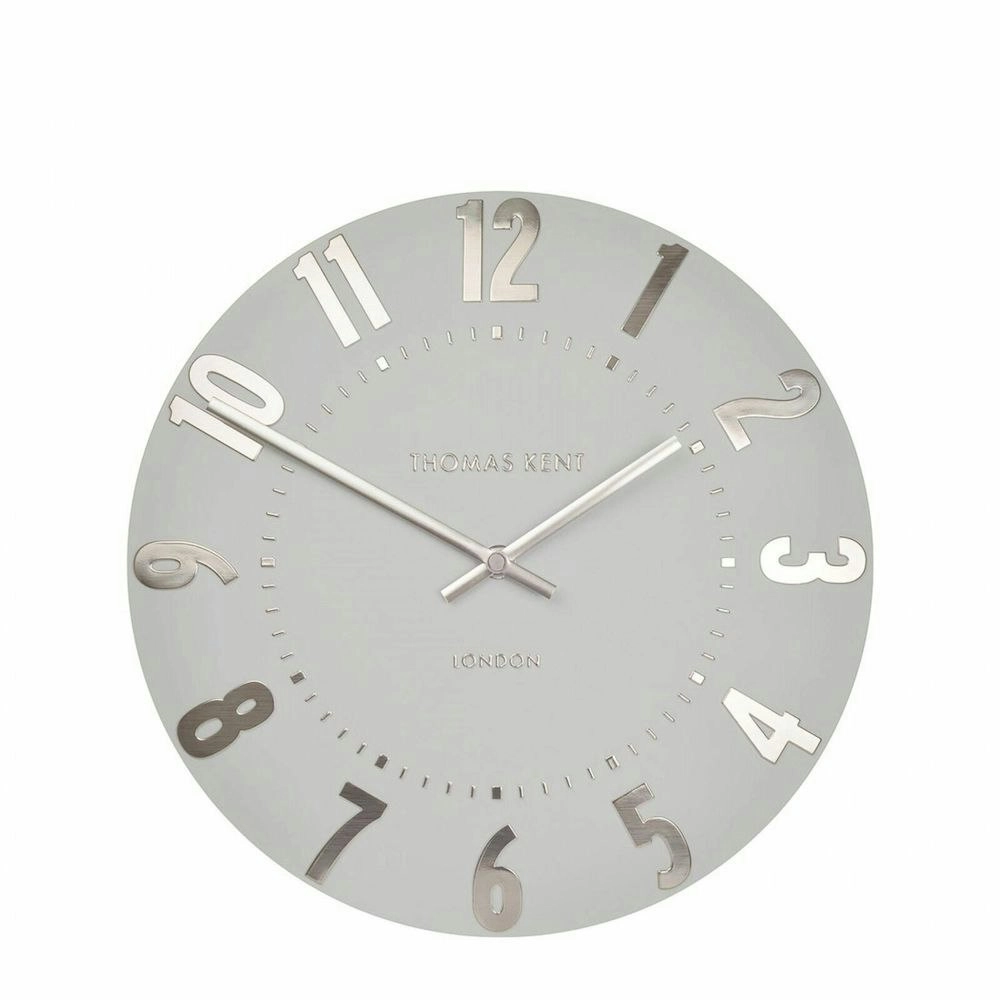 Thomas Kent 30cm Mulberry Arabic Wall Clock | Silver Cloud Grey