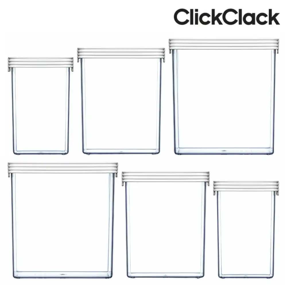 NEW Clickclack 6pc AIR TIGHT BASIC LARGE BOX SET 6 PIECE