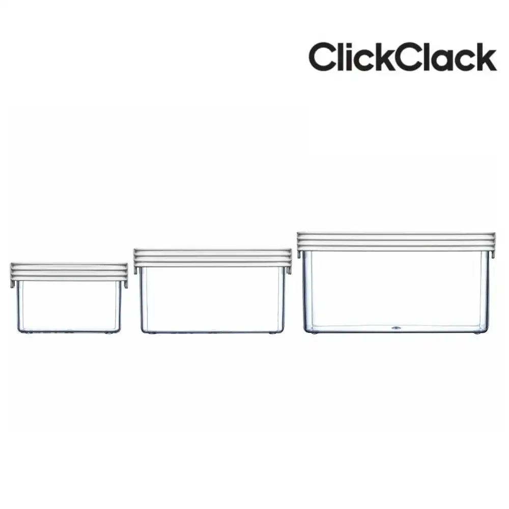 NEW Clickclack 3pc AIR TIGHT BASIC SMALL BOX SET 3 PIECE