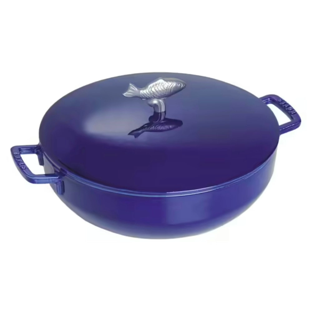 Staub Enamelled Cast Iron Bouillabaisse Pot 28cm / 4.65L | Marine Blue