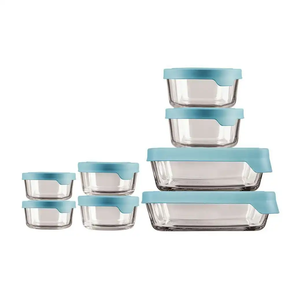 Anchor Hocking 8pc Kitchen Glass Storage Container Set | 8 Piece