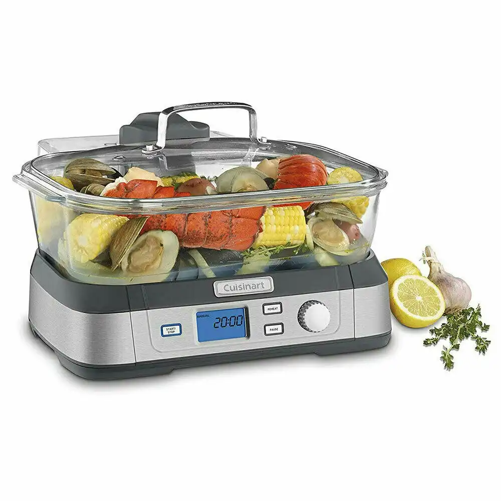 Cuisinart STM-1000A 5L Cookfresh Digital Electric Glass Steamer W/ Tray & Timer