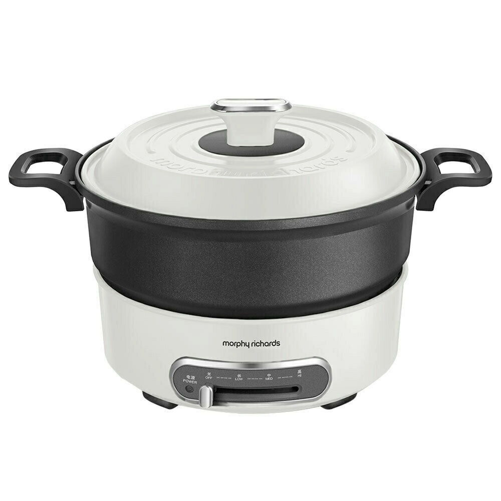 New Morphy Richards 1.8l Multi Function Round Cooking Pot | White