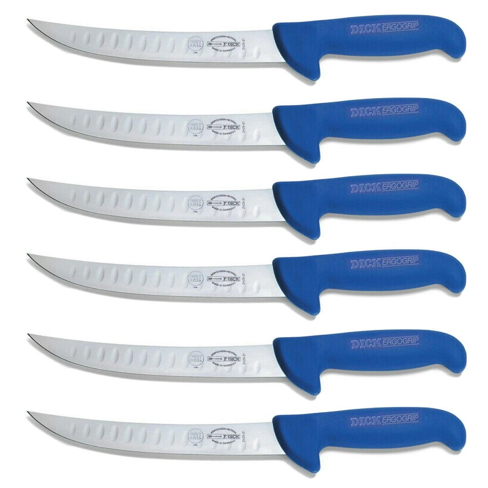 New F DICK 10" / 26cm Fluted Butchers Knife 8242526k | Set Of 6