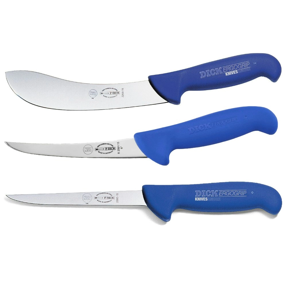 F DICK 15cm B Flexible + Curved Boning + Skinning Butcher Knife | Set Of 3 Knives