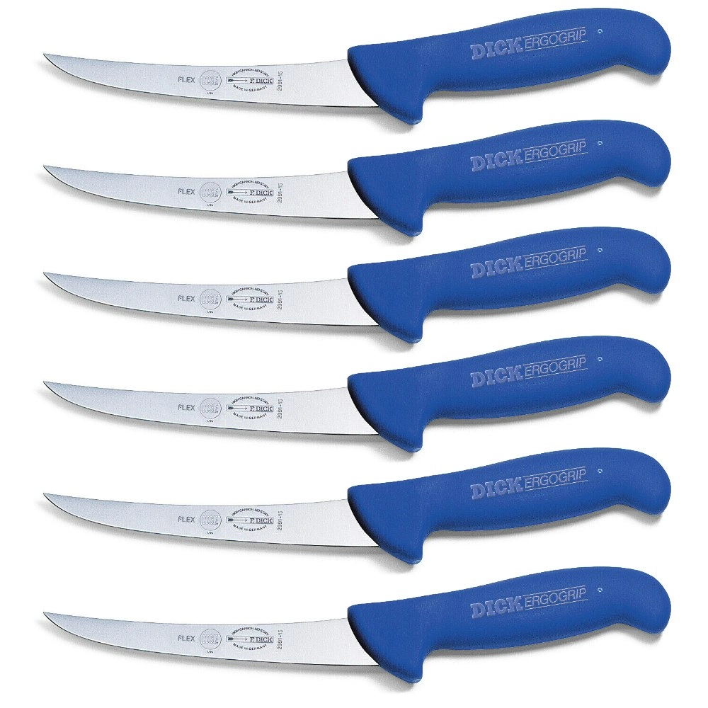 F DICK Ergogrip 6" / 15cm Curved Flexible Boning Knife 8298115 | Set of 6