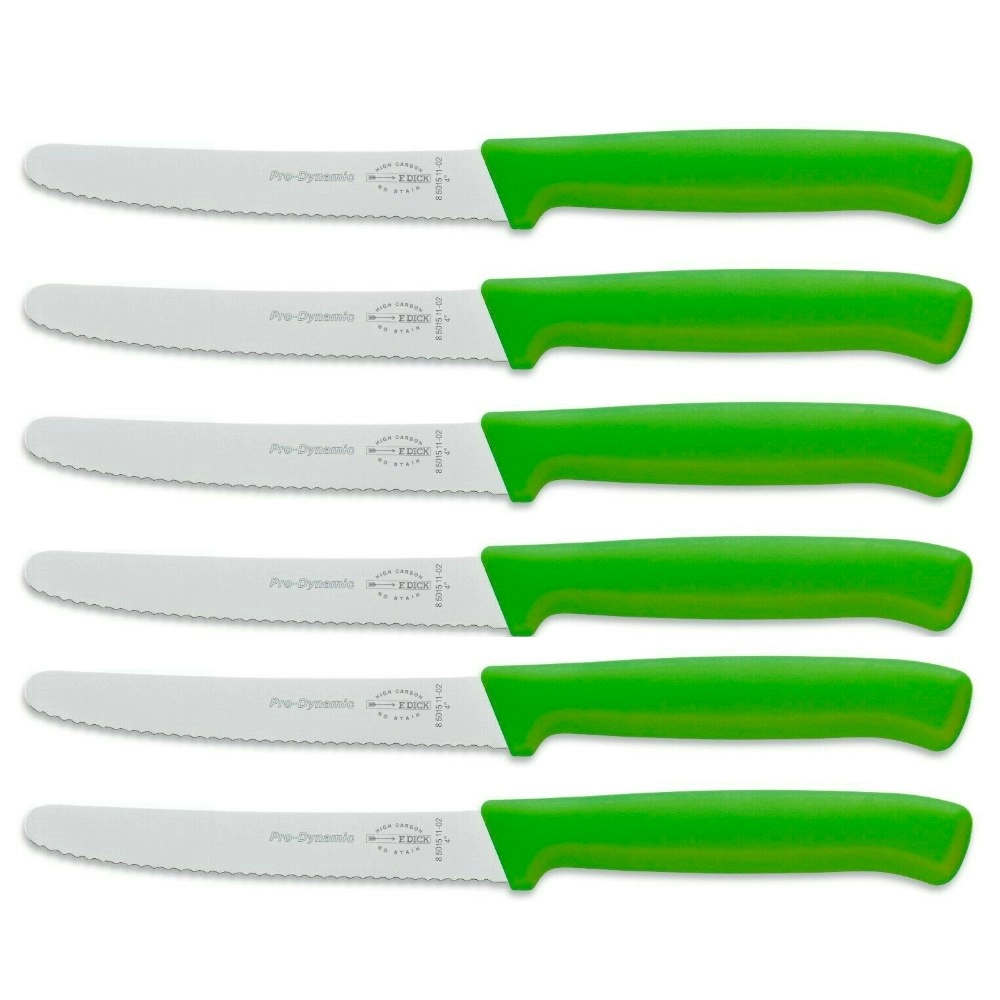 F DICK Fdick Micro Serrated Utility Steak Knives Knife Tomato Green X 6