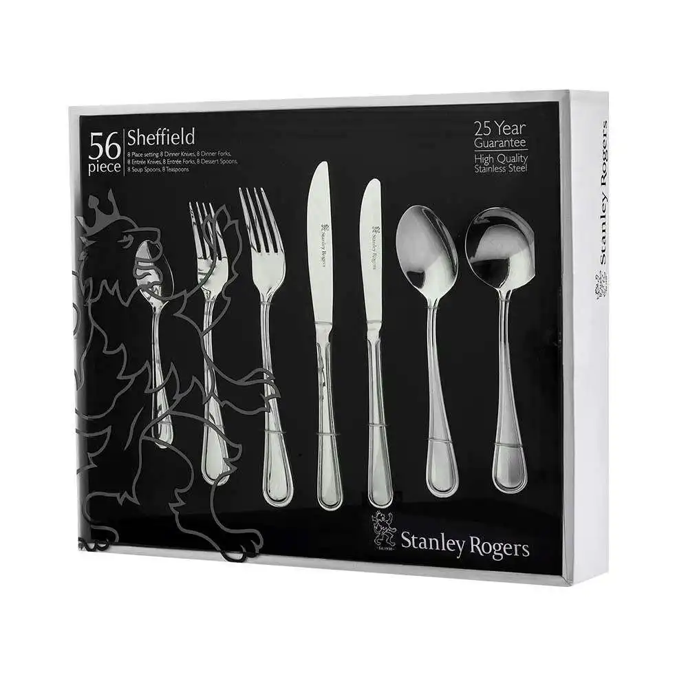 Stanley Rogers 56 Piece Sheffield Stainless Steel Cutlery Set 56pc