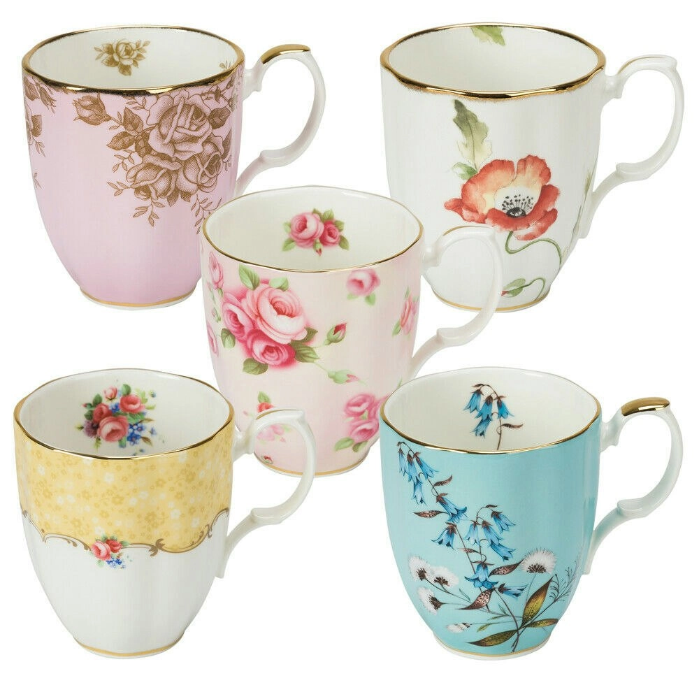 Royal Albert 100 Years 1950-1990 350ml Mug Set of 5 | 5pc Mug