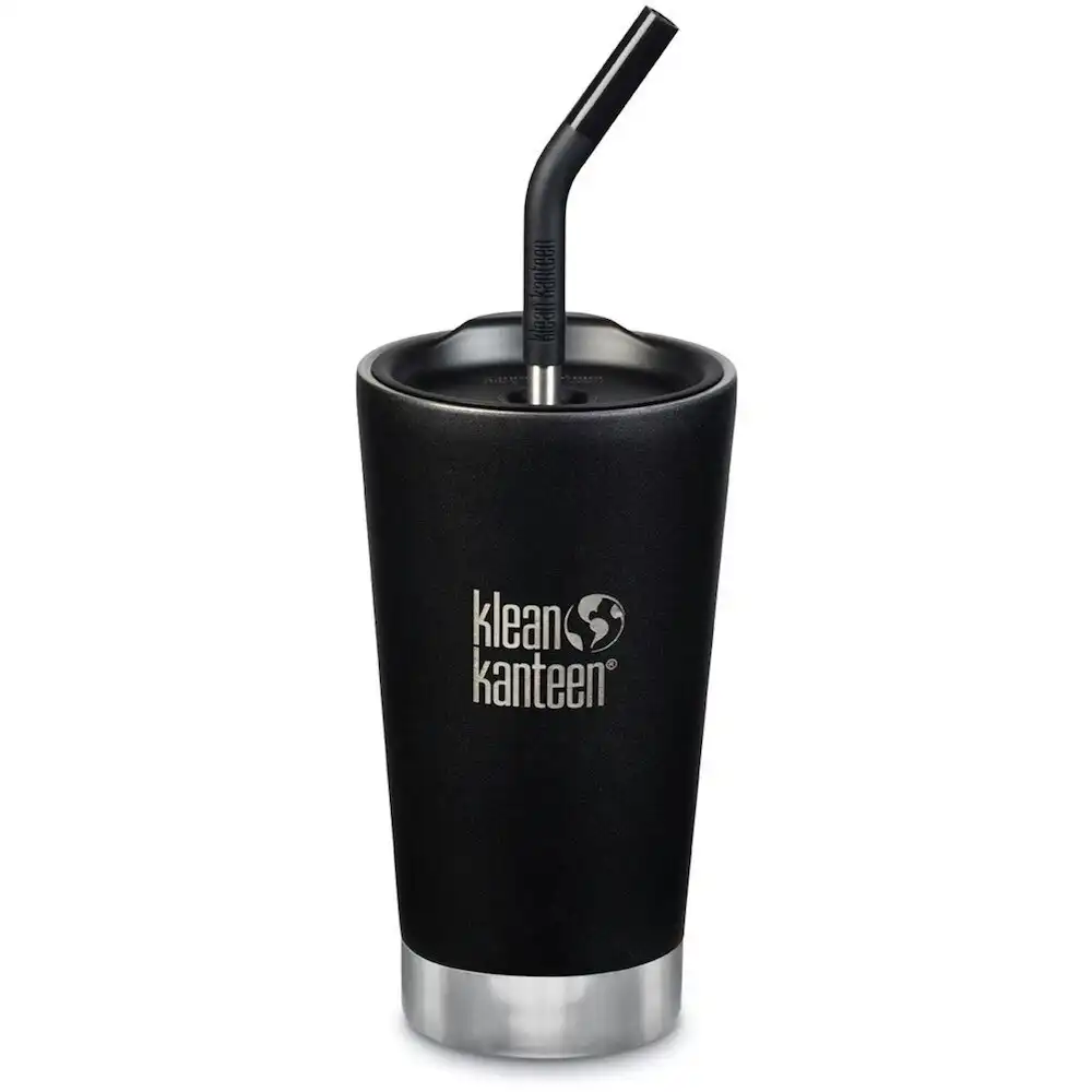 Klean Kanteen 16oz 473ml Insulated Tumbler W/ Straw Lid Shale Black