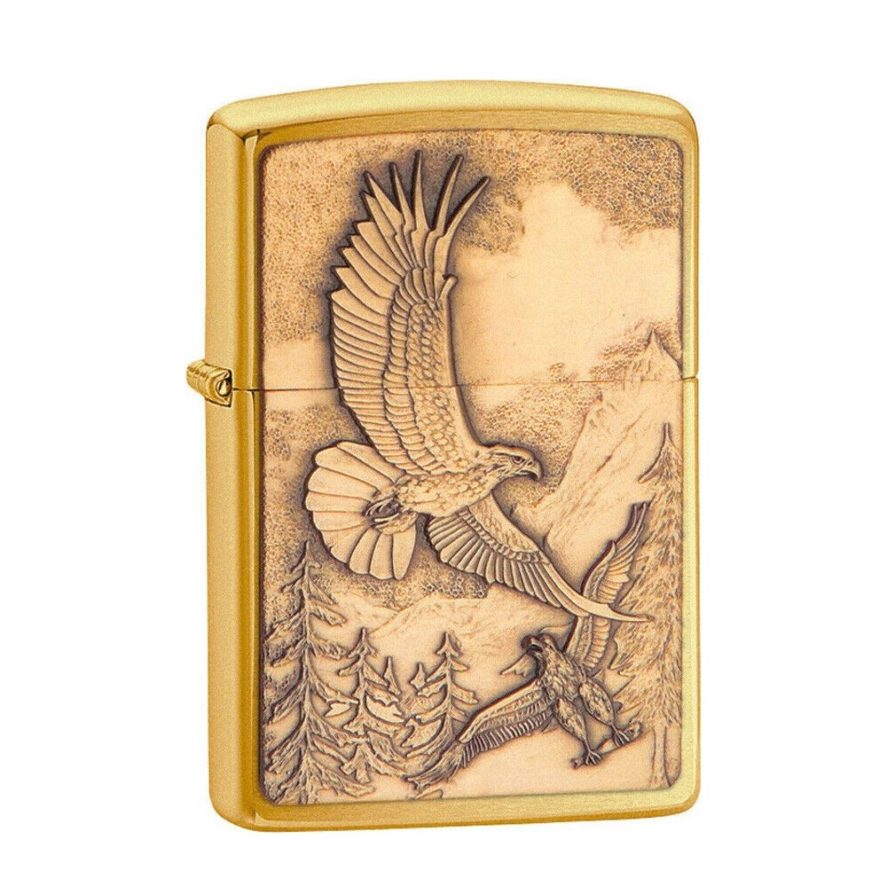 Zippo Where Eagles Dare Brushed Brass Lighter